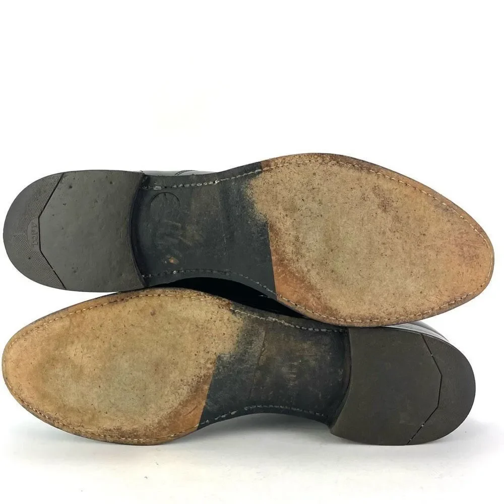 E.T. Wright Black Leather Wingtip Oxfords Men's size 10AA‎